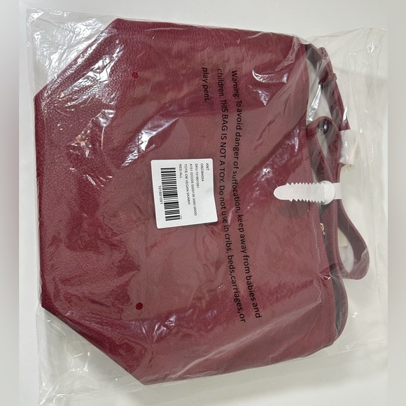 Anthropologie Vegan Leather Buckle Strap Bucket Bag in Red NWT - Picture 16 of 16